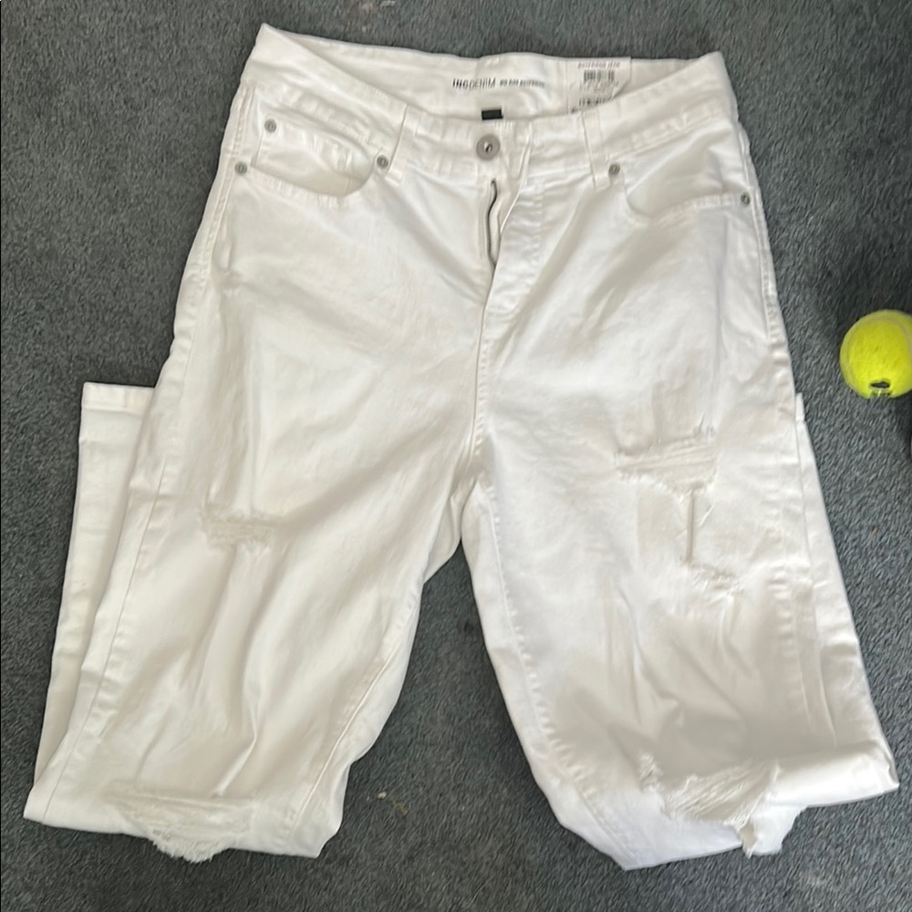 Inc denim  White Boyfriend Jeans Comfortable Denim distressed look